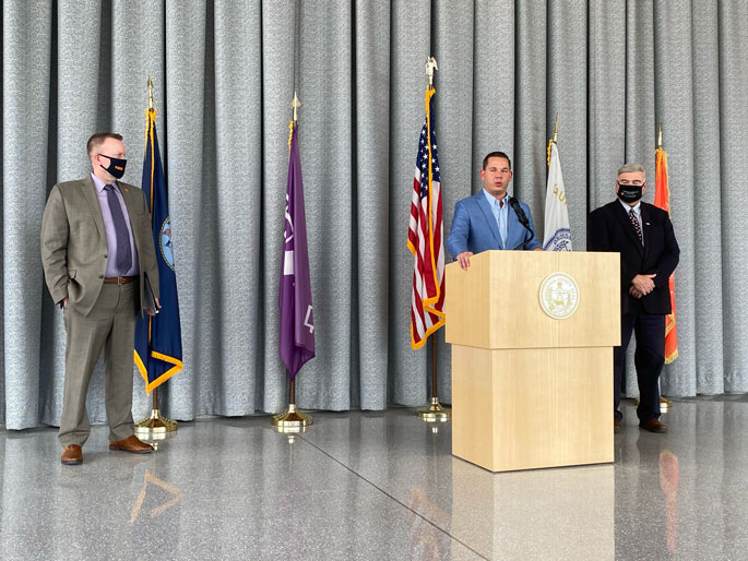 Ryan McMahon at podium in NVRC